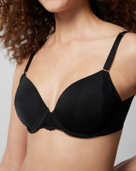 Soma / Perfect Coverage Bra with Lace Trim BLACK
