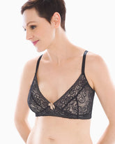 Soma / Wireless Pocketed Lace Bra BLACK