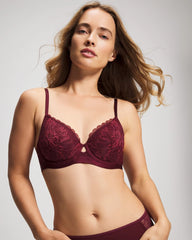 Soma / Perfect Coverage Bra with Lace VELVET PLUM