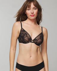Soma / Plunge Bra with Lace BLACK