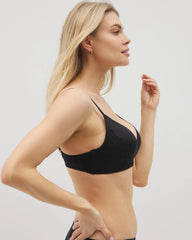 Soma / Wireless Lace Push-Up Bra BLACK
