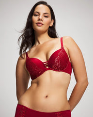 Soma / Push-up Plunge Bra with Lace PAINT THE TOWN RED LUREX