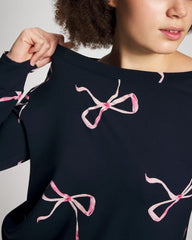 Soma / Long-Sleeve Pajama Top BELOVED BOWS GRAND NAVY
