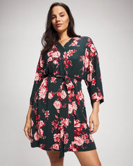 Soma / Short Robe COTTAGE FLORAL GREEN