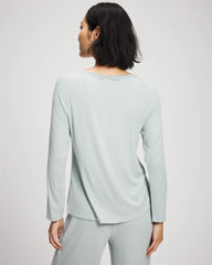 Soma / Pointelle Long Sleeve Pajama Top GREEN MIST