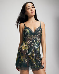 Soma / Silk Burnout Chemise FERN FANTASY DARK HARBOUR