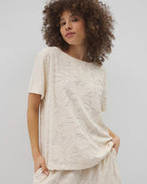 Soma / Jacquard Terry Short Sleeve Top PARCHMENT