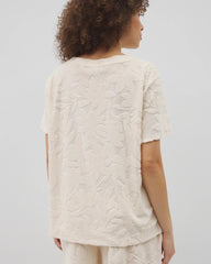 Soma / Jacquard Terry Short Sleeve Top PARCHMENT