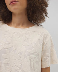 Soma / Jacquard Terry Short Sleeve Top PARCHMENT