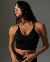 Soma / Longline Bra with Strappy Back BLACK