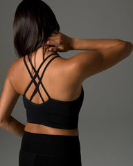 Soma / Longline Bra with Strappy Back BLACK