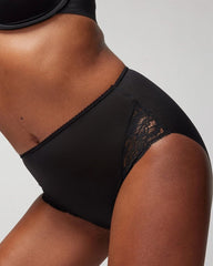Soma / High-Waist Brief Panty with Lace BLACK