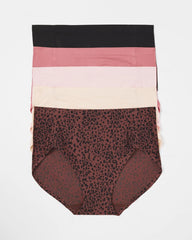 Soma / Soft Stretch Modern Brief Panty 5 Pack HOT SPOT MULTI PACK