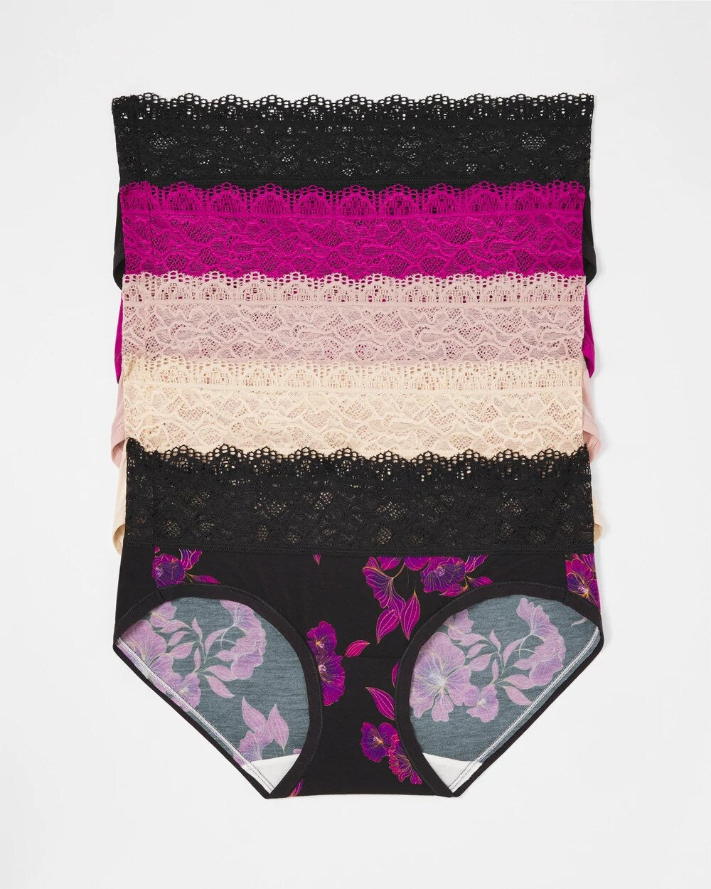 Soma / Hipster Panty with Super Soft Enchanting Lace 5 pack GILDED BLOOMS MULTI PACK