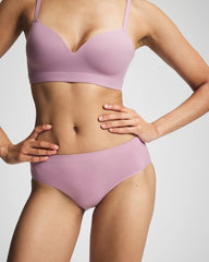 Soma / Seamless Rib Hipster Panty LILAC WINE