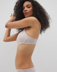 Soma / Push-Up Plunge Bra with Lace GRAY GLASS