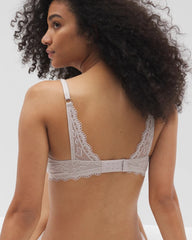 Soma / Push-Up Plunge Bra with Lace GRAY GLASS
