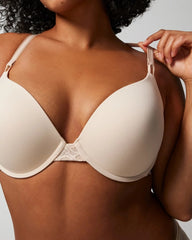Soma / Push-Up Plunge Bra with Lace PALE SAND