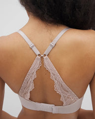 Soma / Luxe Wireless Bra with Lace Back GRAY GLASS