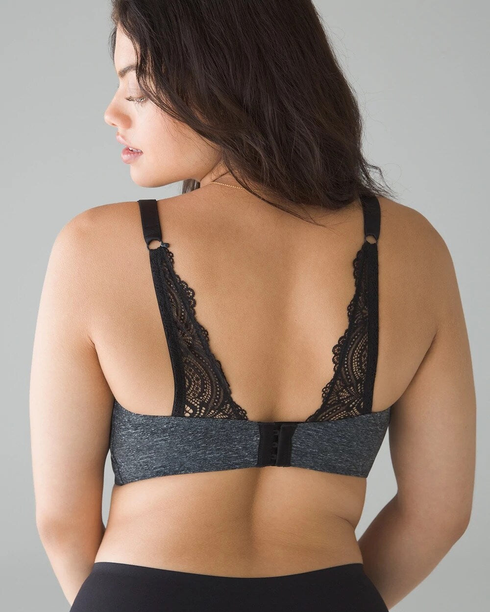 Soma / Luxe Wireless Bra with Lace Back BLURRED HEATHER QUARTZ