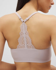 Soma / Racerback Bralette with Lace Back GRAY GLASS