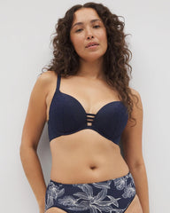 Soma / Push-up Plunge Bra with Lace NIGHTFALL NAVY