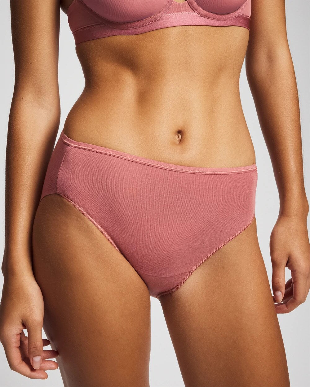 Soma / Cotton High Leg Panty CLAY ROSE