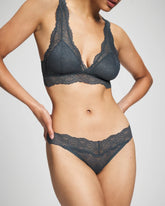 Soma / Embraceable Thong Panty with Crochet Lace PETROL