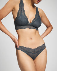 Soma / Embraceable Thong Panty with Crochet Lace PETROL