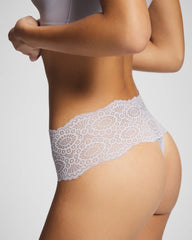 Soma / Crochet Lace High-Waist Thong Panty BLUE OPAL