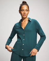 Soma / Long-Sleeve Notch Collar Pajama Top DEEP TEAL