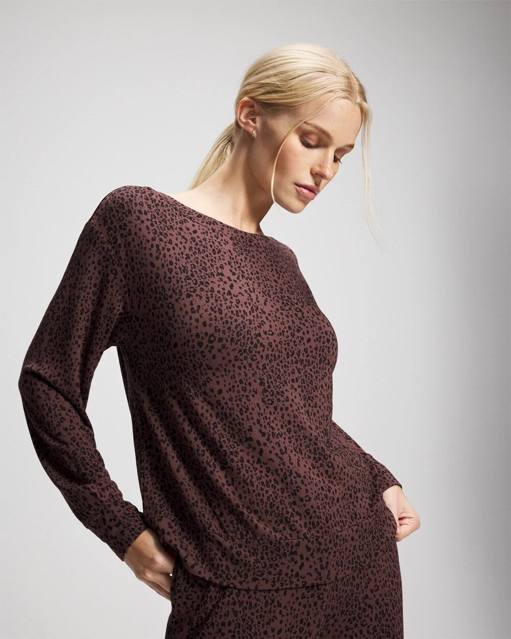 Soma / Long-Sleeve Pajama Top HOT SPOT MOCHA