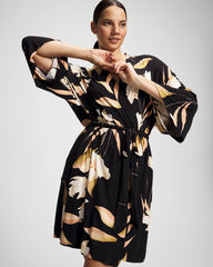 Soma / Short Robe MYSTIC BLOOMS BLACK MID