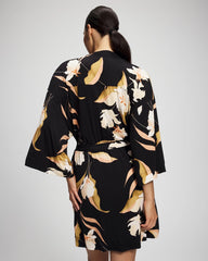 Soma / Short Robe MYSTIC BLOOMS BLACK MID