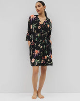 Soma / Short Robe PARADISE PLUMES BLACK