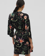 Soma / Short Robe PARADISE PLUMES BLACK