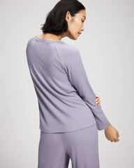 Soma / Pointelle Long Sleeve Pajama Top LAVENDER CLOUD