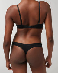 Soma / Cotton Thong Panty BLACK