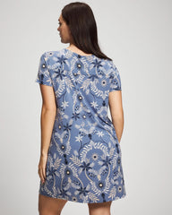 Soma / Short Sleeve Scoop Neck Sleepshirt BOTANICAL TILE SUNDOWN