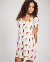 Soma / Short Sleeve Scoop Neck Sleepshirt MERRY MIXES CHAMP