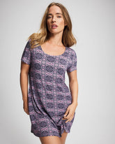 Soma / Short Sleeve Scoop Neck Sleepshirt HAVEN TILE MINI LILAC WIN