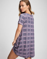 Soma / Short Sleeve Scoop Neck Sleepshirt HAVEN TILE MINI LILAC WIN