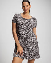 Soma / Short Sleeve Scoop Neck Sleepshirt DIVINE LEOPARD TAUPE