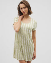 Soma / Short Sleeve Scoop Neck Sleepshirt CHILL STRIPE CHAMPAGNE