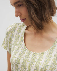 Soma / Short Sleeve Scoop Neck Sleepshirt CHILL STRIPE CHAMPAGNE