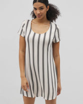 Soma / Short Sleeve Scoop Neck Sleepshirt HAMPTON STRIPE BLACK