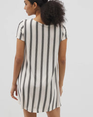 Soma / Short Sleeve Scoop Neck Sleepshirt HAMPTON STRIPE BLACK