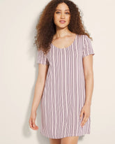 Soma / Short Sleeve Scoop Neck Sleepshirt AMITY STRIPE SEPIA ROSE