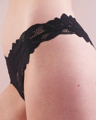 Soma / Tanga Panty with Lace BLACK