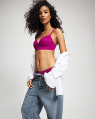 Soma / Wireless Bra with Lace MAGENTA ORCHID